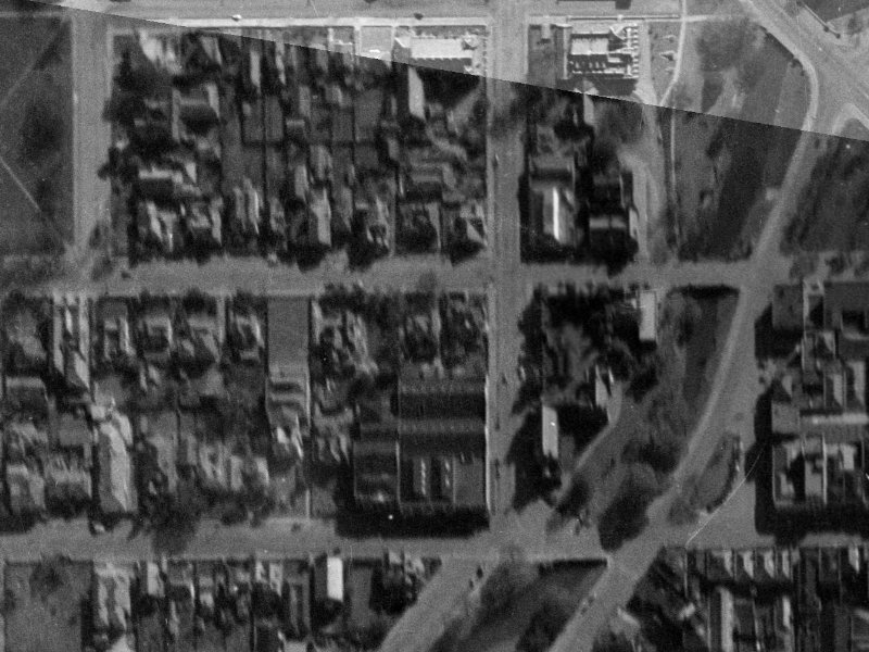 293 Durham Street from the air, 1940-1944