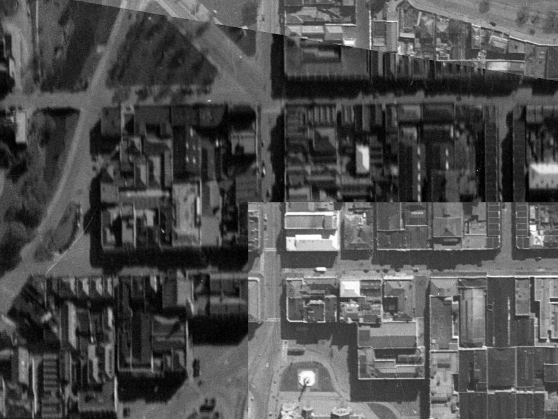 736-738 Colombo Street from the air, 1940-1944