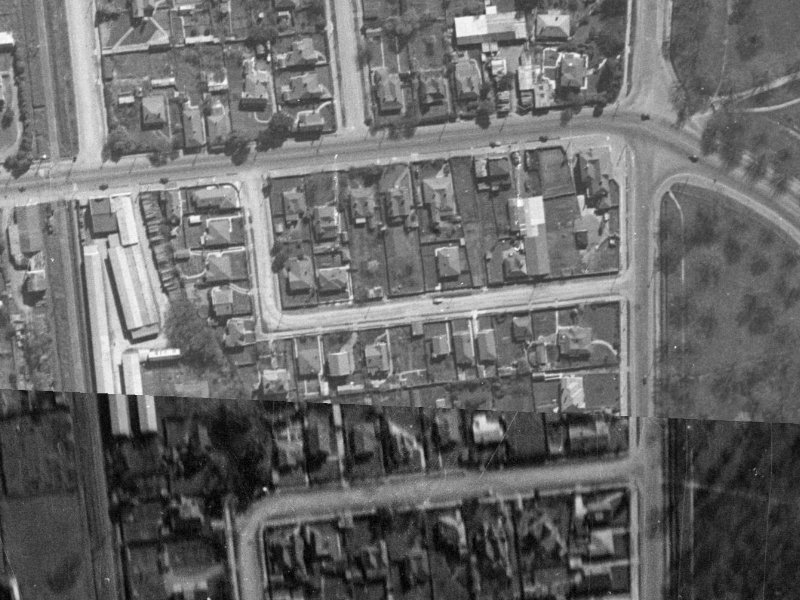Bartlett Street from the air, 1940-1944
