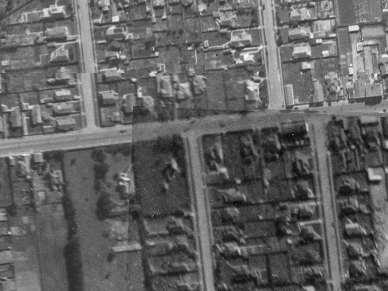 86–98 Division Street from the air, 1940-1944