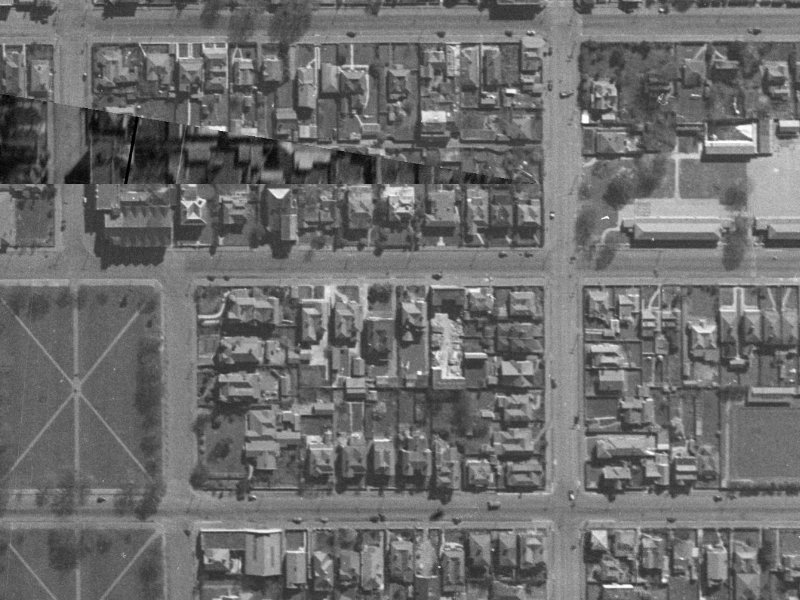 243-265 Gloucester Street from the air, 1940-1944