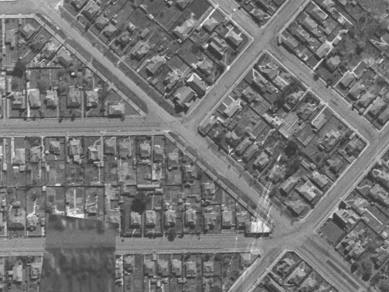 140A Linwood Avenue from the air, 1940-1944
