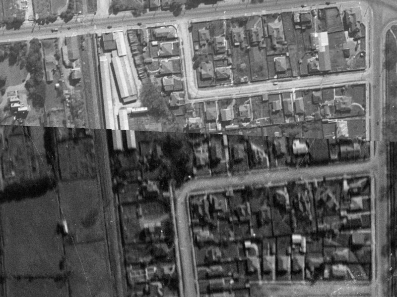 139–143 Deans Avenue from the air, 1940-1944