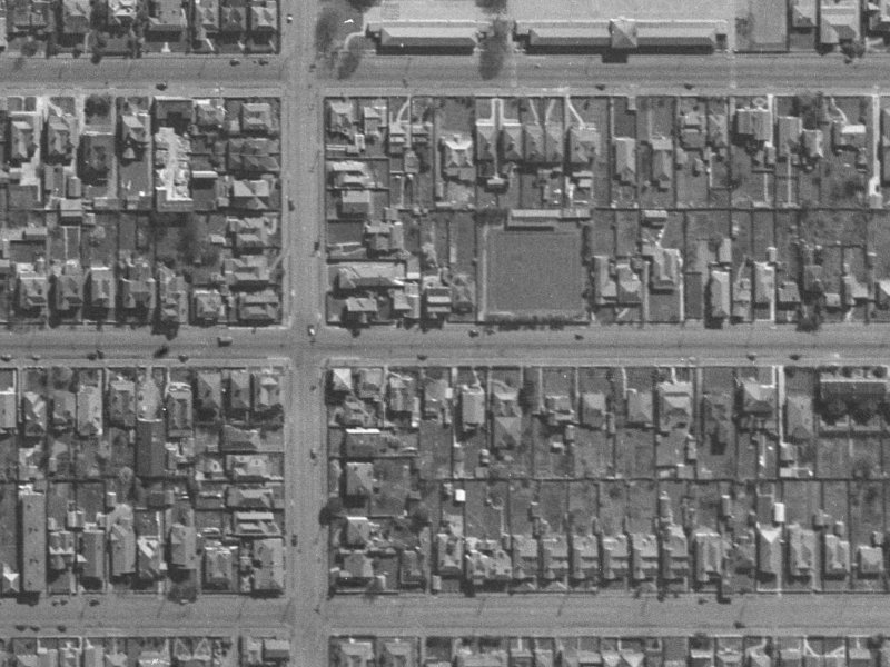 233-237 Worcester Street from the air, 1940-1944
