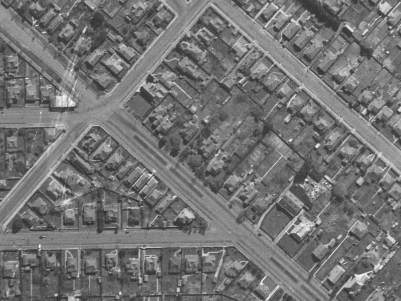 177 Linwood Avenue from the air, 1940-1944