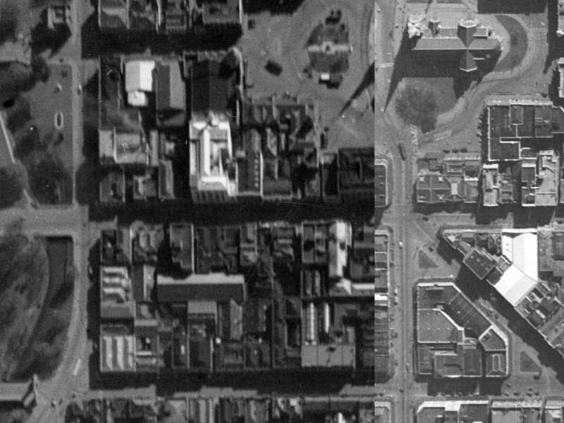 103-113 Hereford Street from the air, 1940-1944