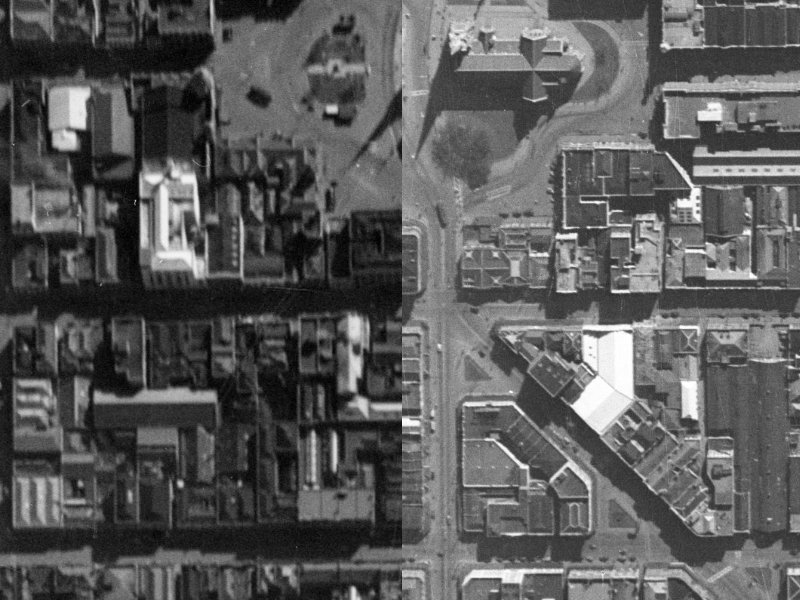 115-125 Hereford Street from the air, 1940-1944