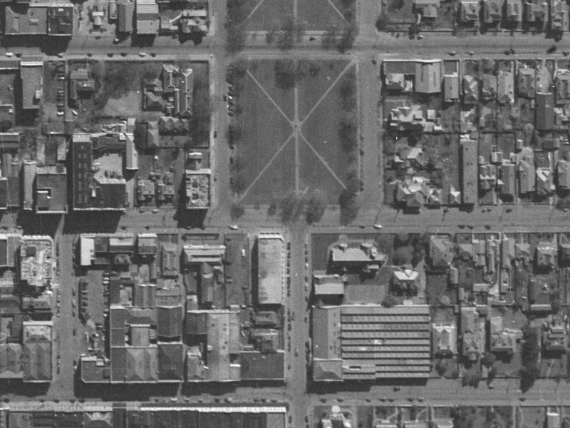218-216 Hereford Street from the air, 1940-1944