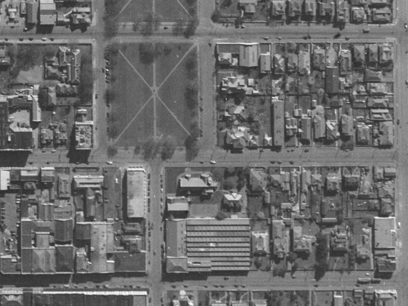 235-237 Hereford Street from the air, 1940-1944