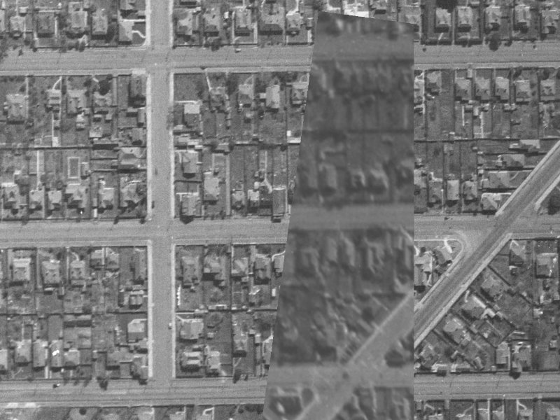 557 Hereford Street from the air, 1940-1944