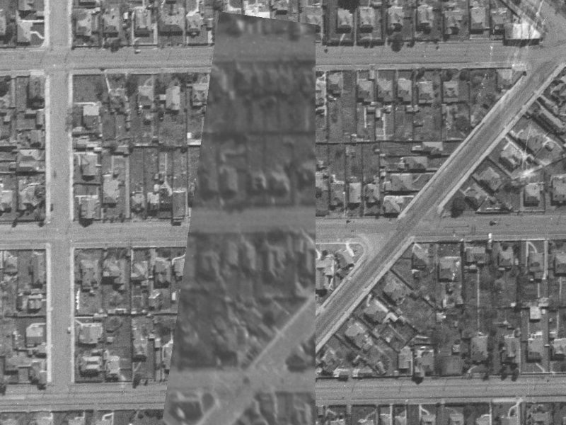 569 Hereford Street from the air, 1940-1944