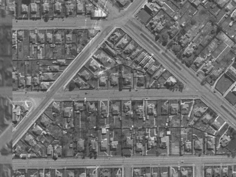 605 Hereford Street from the air, 1940-1944