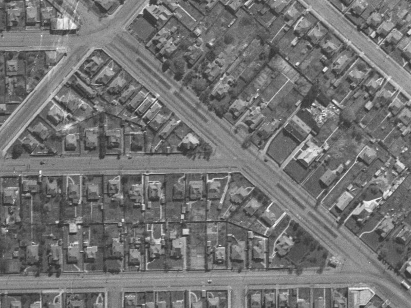 632 Hereford Street from the air, 1940-1944