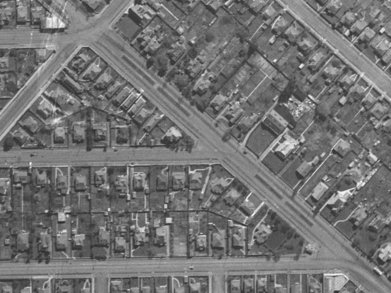 634 Hereford Street from the air, 1940-1944