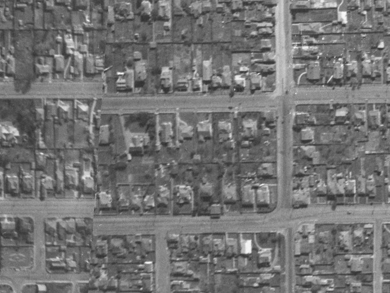 421 Cashel Street from the air, 1940-1944