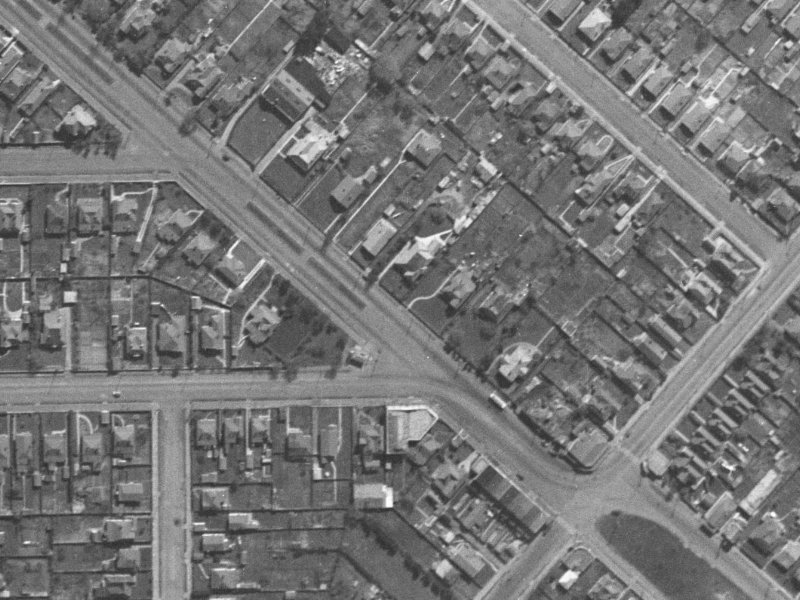 221 Linwood Avenue from the air, 1940-1944