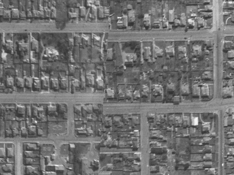405 Cashel Street from the air, 1940-1944