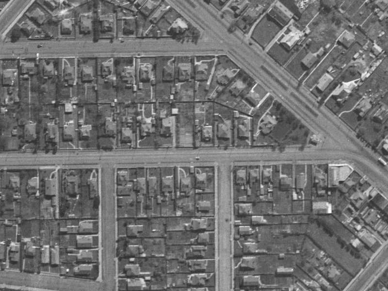 635a Cashel Street from the air, 1940-1944