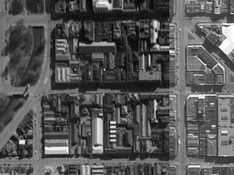 120 Cashel Street from the air, 1940-1944