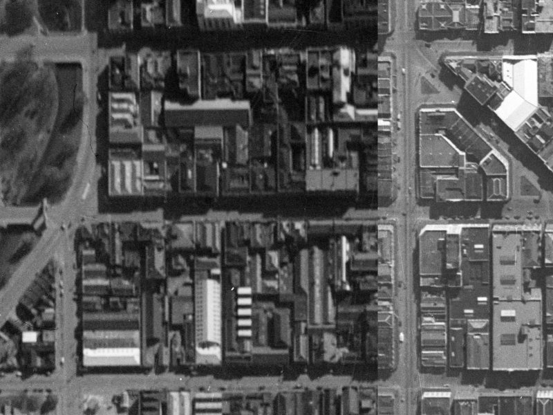 105 Cashel Street from the air, 1940-1944