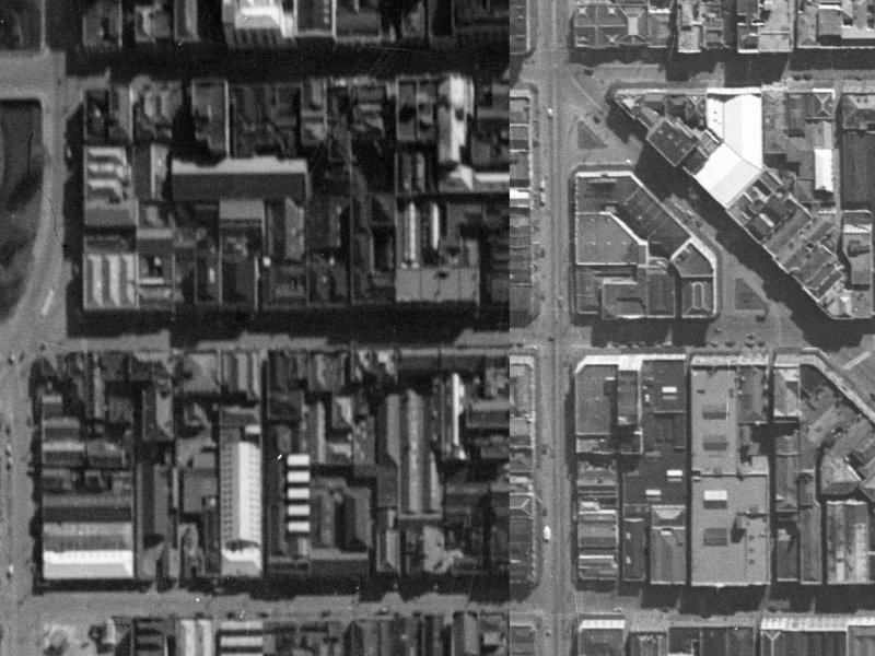 115 Cashel Street from the air, 1940-1944