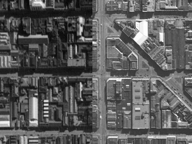 148 Cashel Street from the air, 1940-1944