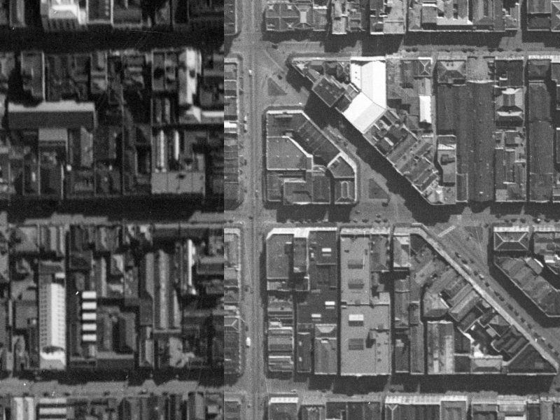 129 Cashel Street from the air, 1940-1944