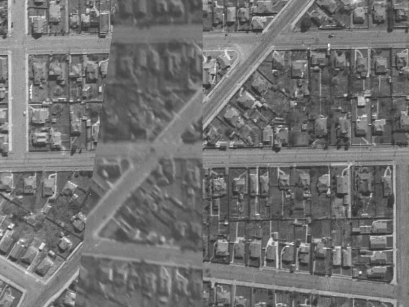 580 Cashel Street from the air, 1940-1944