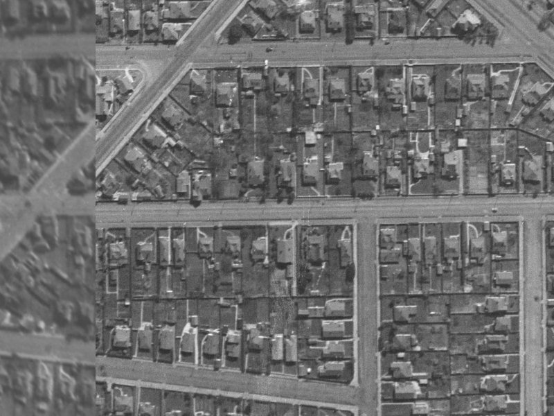 608 Cashel Street from the air, 1940-1944