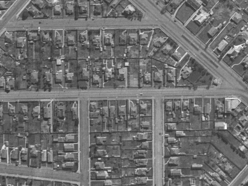 628 Cashel Street from the air, 1940-1944