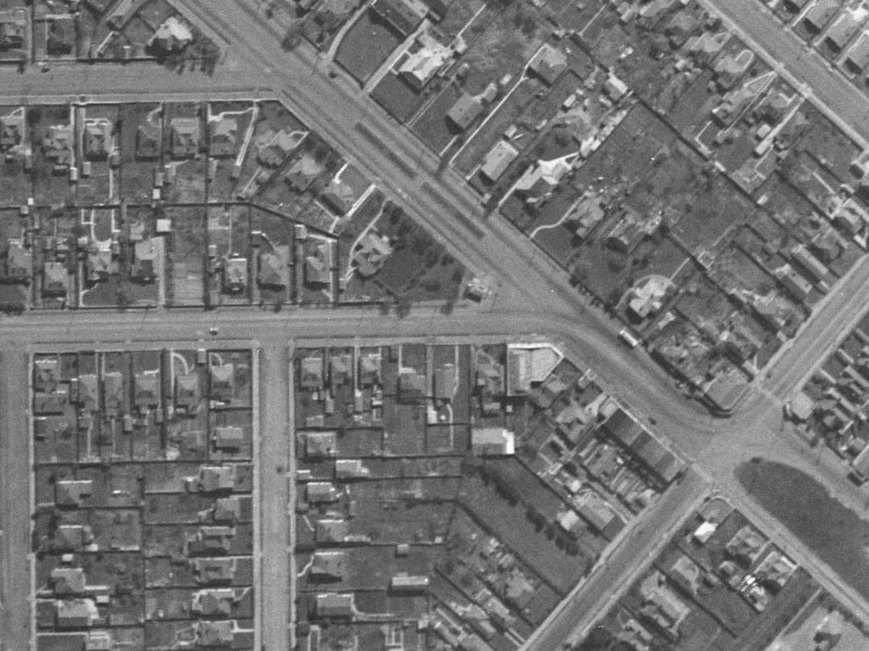 654 Cashel Street from the air, 1940-1944