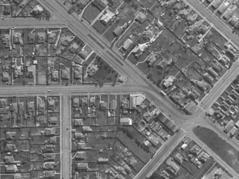 654E Cashel Street from the air, 1940-1944