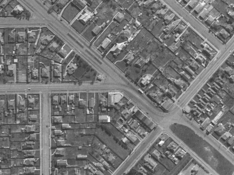 218 Linwood Avenue from the air, 1940-1944