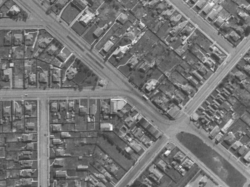 218A Linwood Avenue from the air, 1940-1944