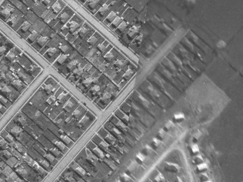48A Russell Street from the air, 1940-1944