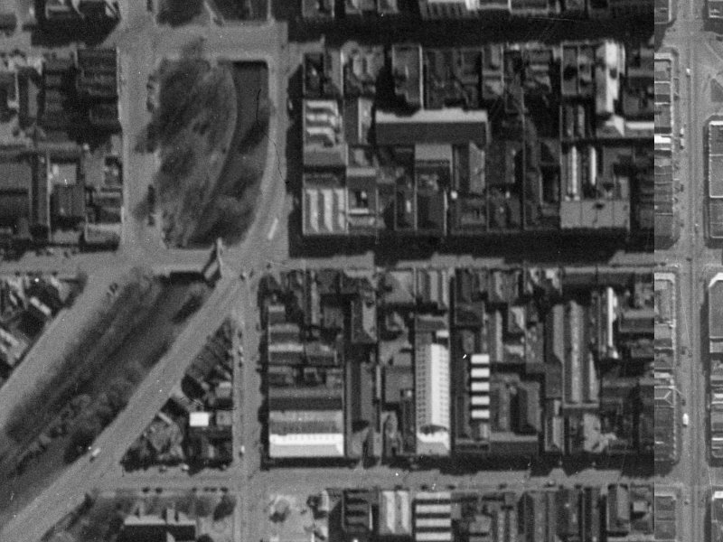 90 Cashel Street from the air, 1940-1944