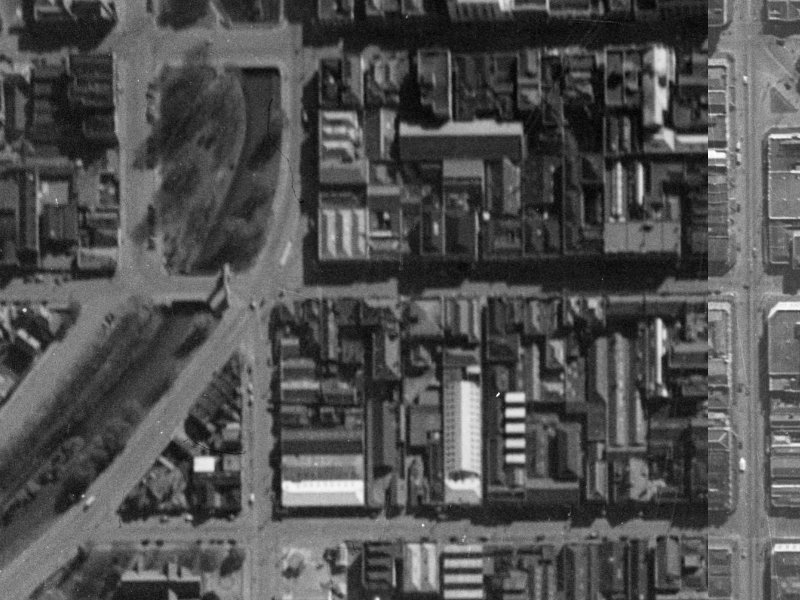 92 Cashel Street from the air, 1940-1944