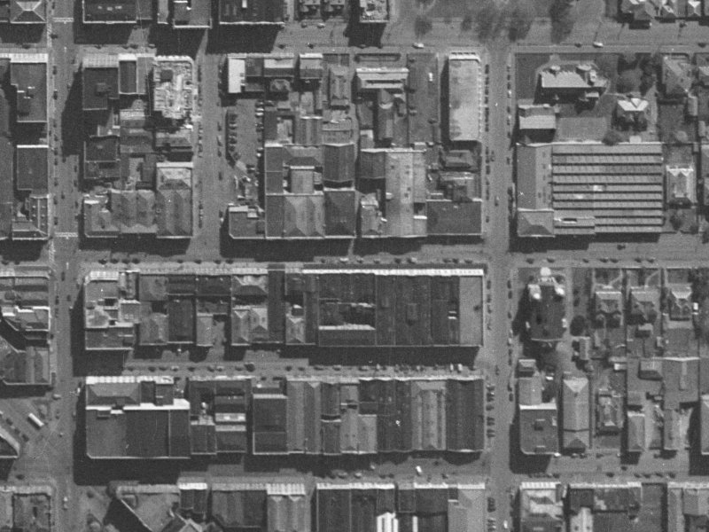 222 Cashel Street from the air, 1940-1944