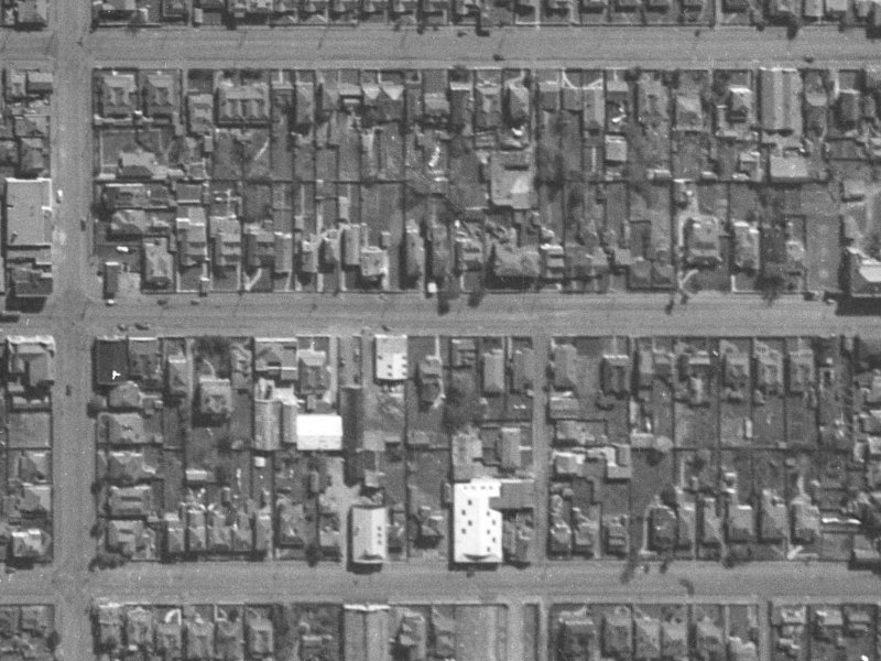 306 Cashel Street from the air, 1940-1944