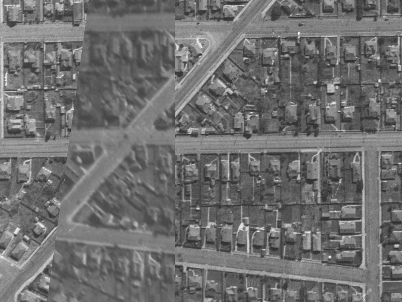 588 Cashel Street from the air, 1940-1944