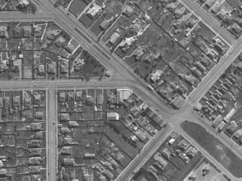 660 Cashel Street from the air, 1940-1944