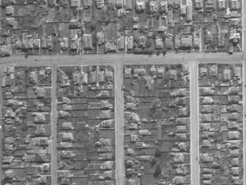 36 Percy Street from the air, 1940-1944