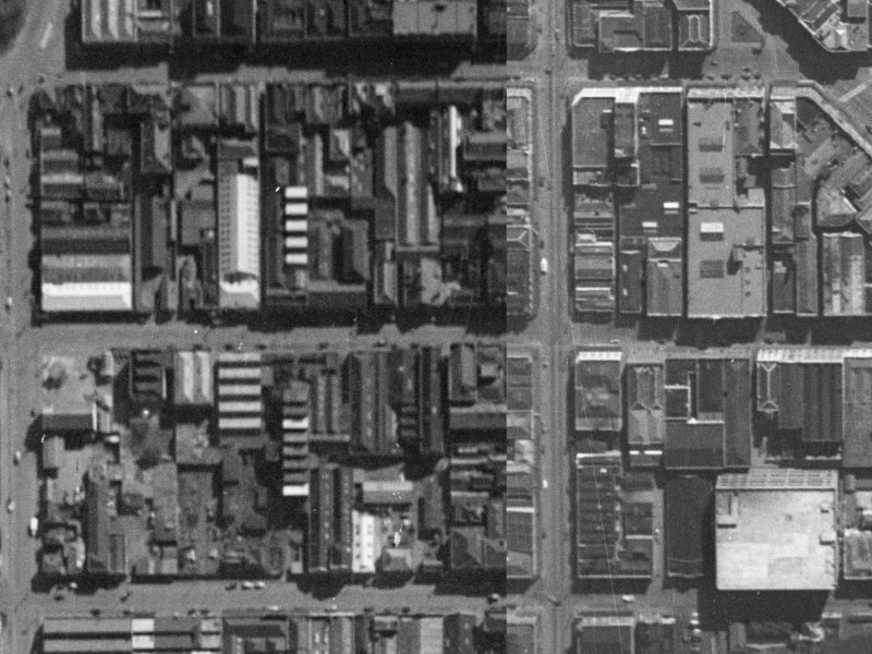 54-56 Lichfield Street from the air, 1940-1944