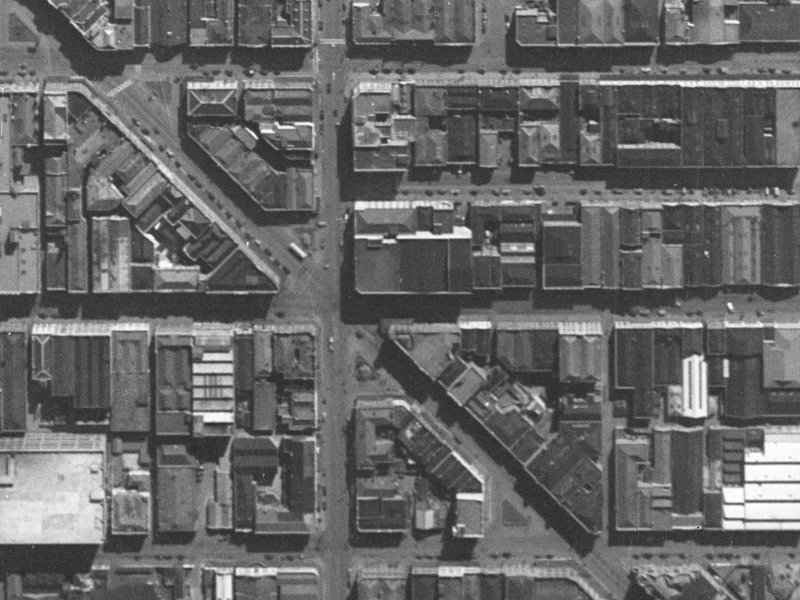 107-113 Lichfield Street from the air, 1940-1944