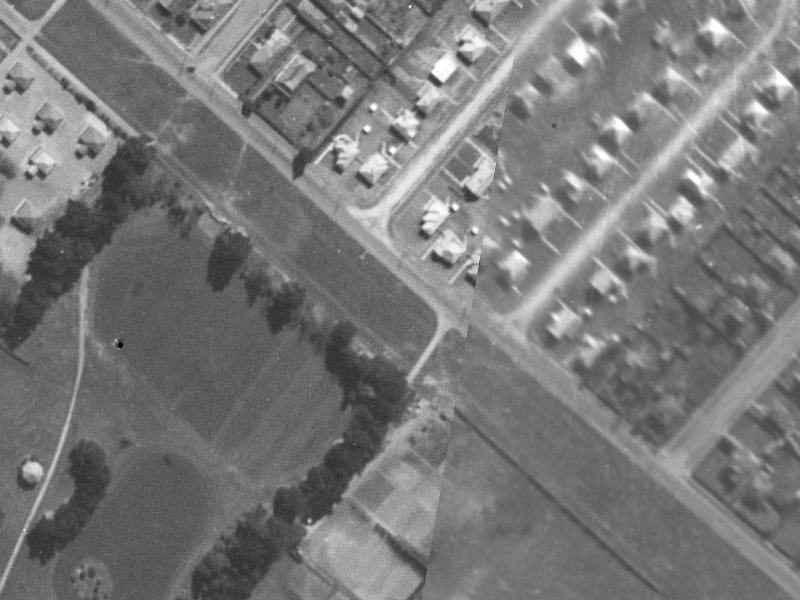 315A Linwood Avenue from the air, 1940-1944