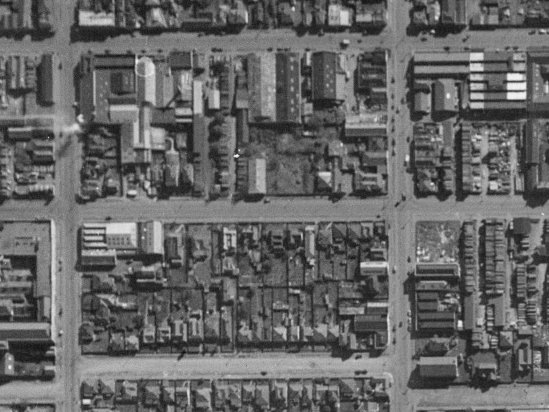 126 Saint Asaph Street from the air, 1940-1944