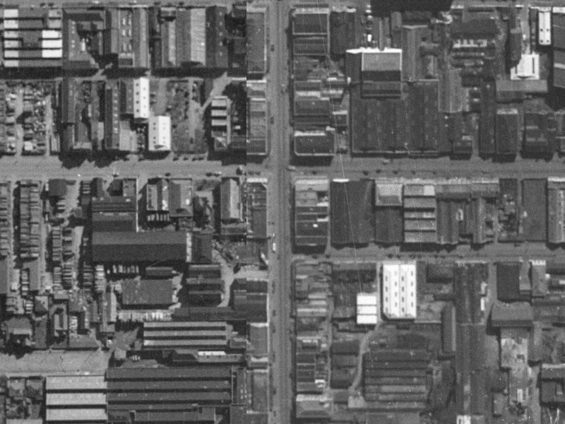 585 Colombo Street from the air, 1940-1944