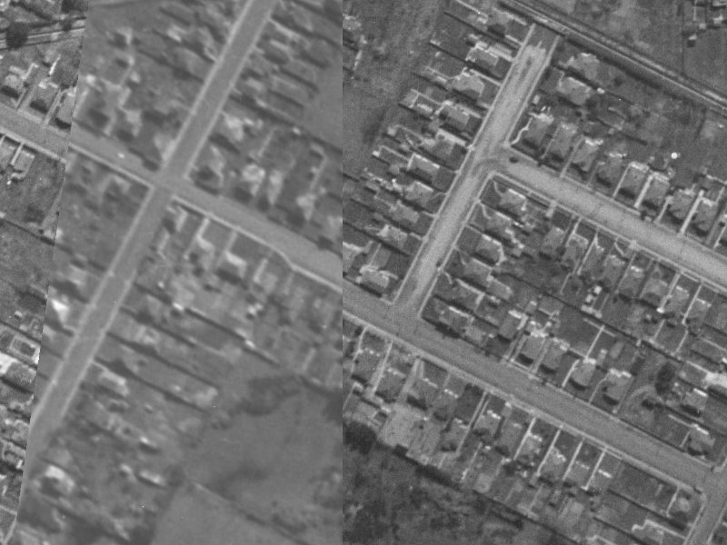 43-47 Harrow Street from the air, 1940-1944