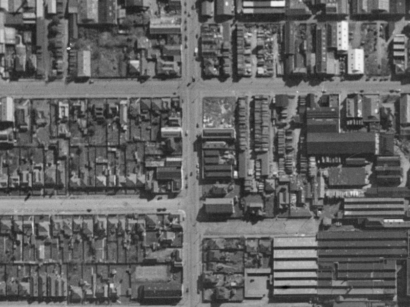 186 Durham Street South from the air, 1940-1944