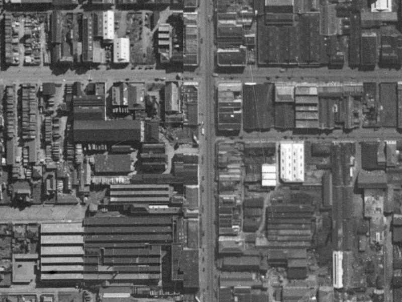 582 Colombo Street from the air, 1940-1944